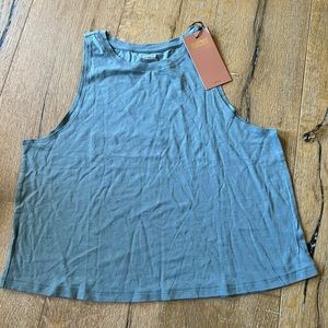 Girlfriend Collective Cupro high neck crop tank in Thistle NWT